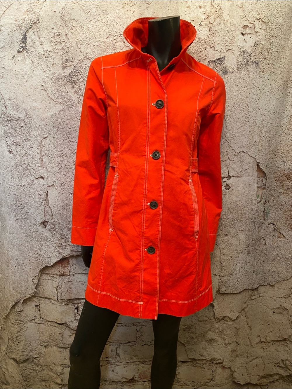 Eddie Bauer Orange Button Up Spring Jacket